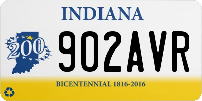 IN license plate 902AVR