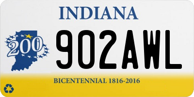 IN license plate 902AWL