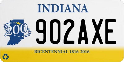 IN license plate 902AXE