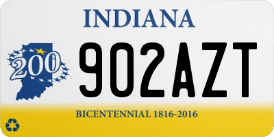 IN license plate 902AZT