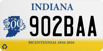 IN license plate 902BAA