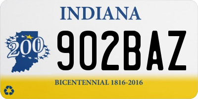IN license plate 902BAZ