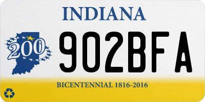 IN license plate 902BFA