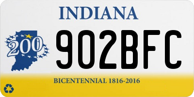 IN license plate 902BFC