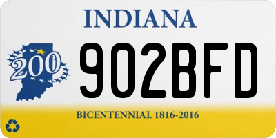 IN license plate 902BFD