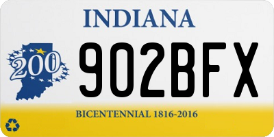 IN license plate 902BFX