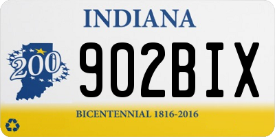 IN license plate 902BIX