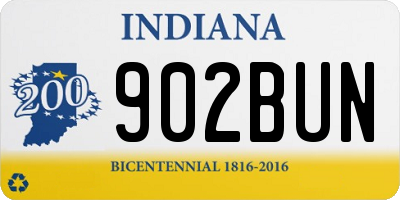 IN license plate 902BUN