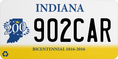 IN license plate 902CAR