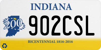 IN license plate 902CSL