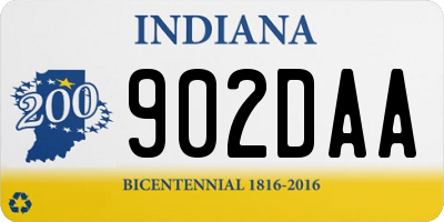 IN license plate 902DAA