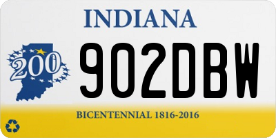 IN license plate 902DBW