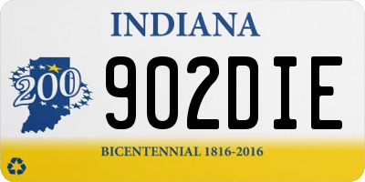 IN license plate 902DIE