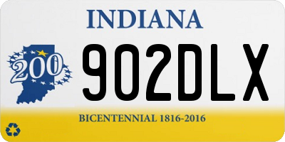 IN license plate 902DLX