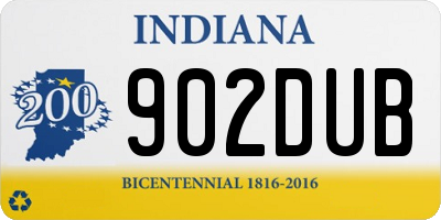IN license plate 902DUB