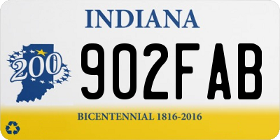 IN license plate 902FAB