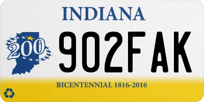 IN license plate 902FAK