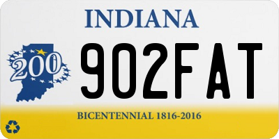IN license plate 902FAT