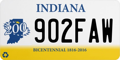 IN license plate 902FAW