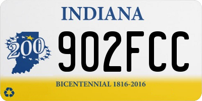 IN license plate 902FCC