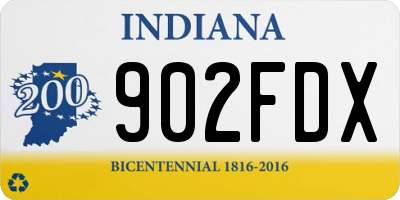 IN license plate 902FDX