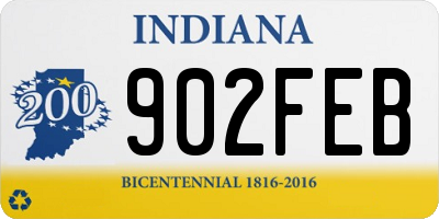 IN license plate 902FEB