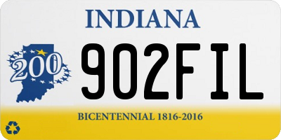 IN license plate 902FIL