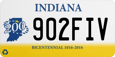 IN license plate 902FIV