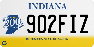 IN license plate 902FIZ