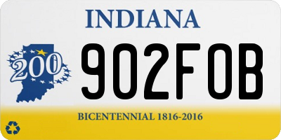 IN license plate 902FOB