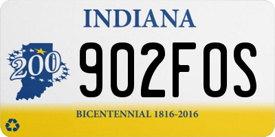 IN license plate 902FOS