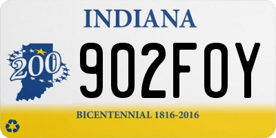 IN license plate 902FOY