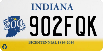 IN license plate 902FQK