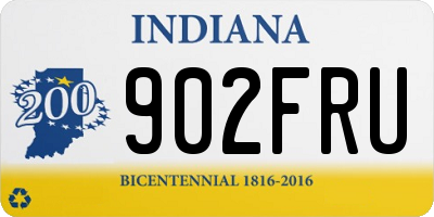 IN license plate 902FRU