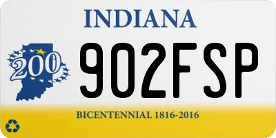 IN license plate 902FSP