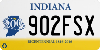 IN license plate 902FSX