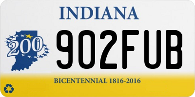 IN license plate 902FUB