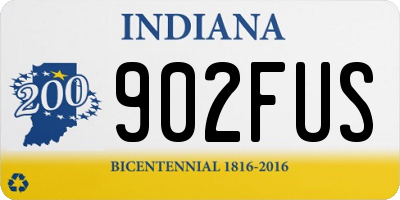 IN license plate 902FUS