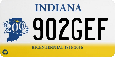 IN license plate 902GEF