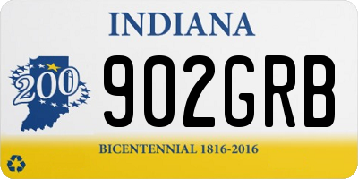 IN license plate 902GRB