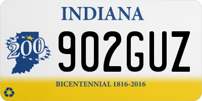 IN license plate 902GUZ