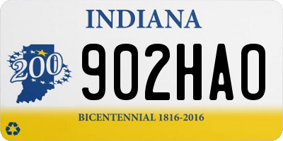 IN license plate 902HAO