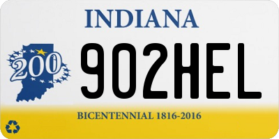 IN license plate 902HEL