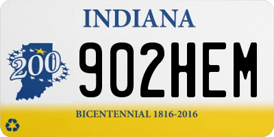 IN license plate 902HEM