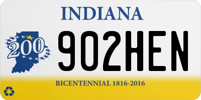 IN license plate 902HEN