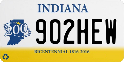 IN license plate 902HEW