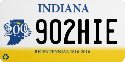 IN license plate 902HIE
