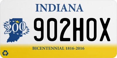 IN license plate 902HOX