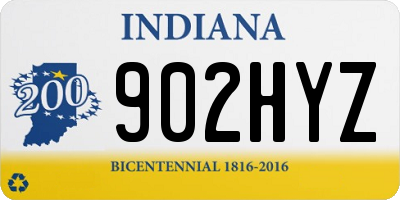 IN license plate 902HYZ