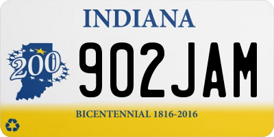 IN license plate 902JAM